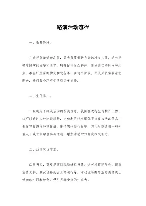 路演活动流程