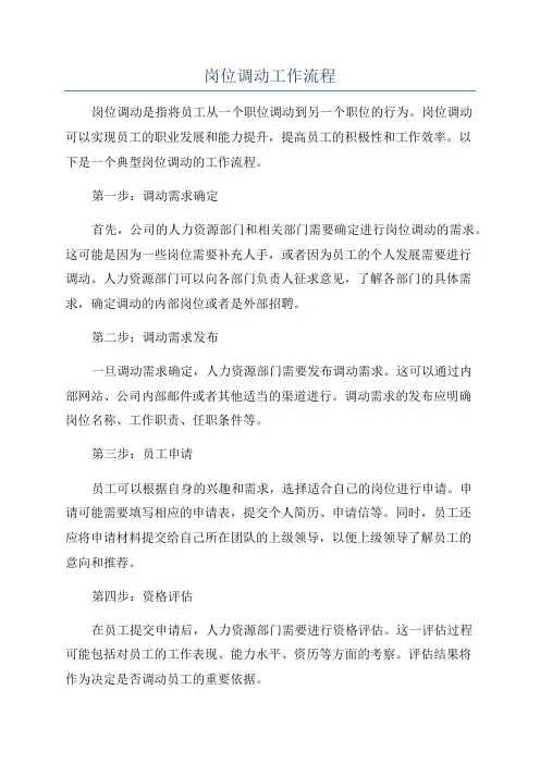 岗位调动工作流程
