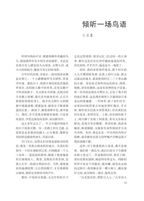 倾听一场鸟语