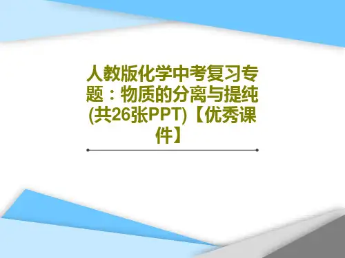 人教版化学中考复习专题：物质的分离与提纯(共26张PPT)【优秀课件】共29页