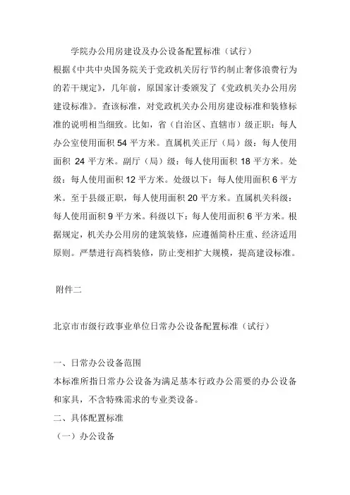 办公面积和办公配备