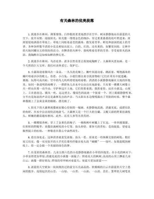 有关森林的优美段落