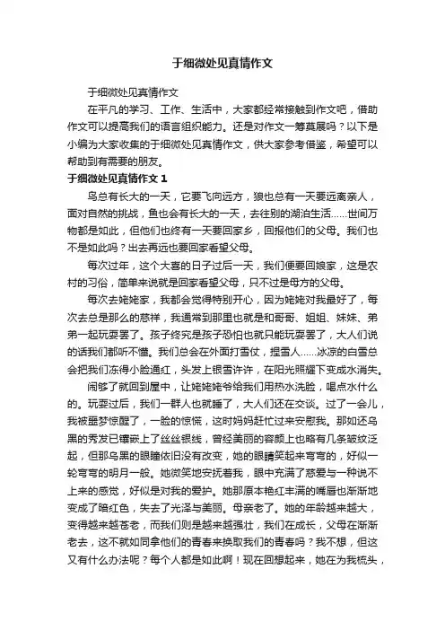于细微处见真情作文