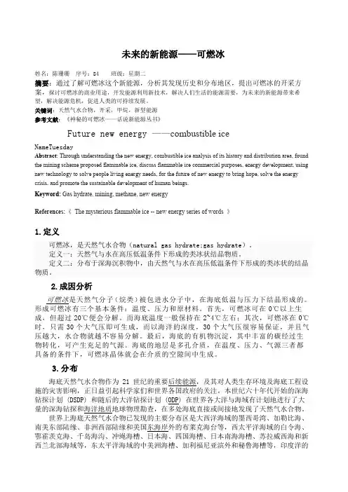 能源科学导论论文之未来的新能源