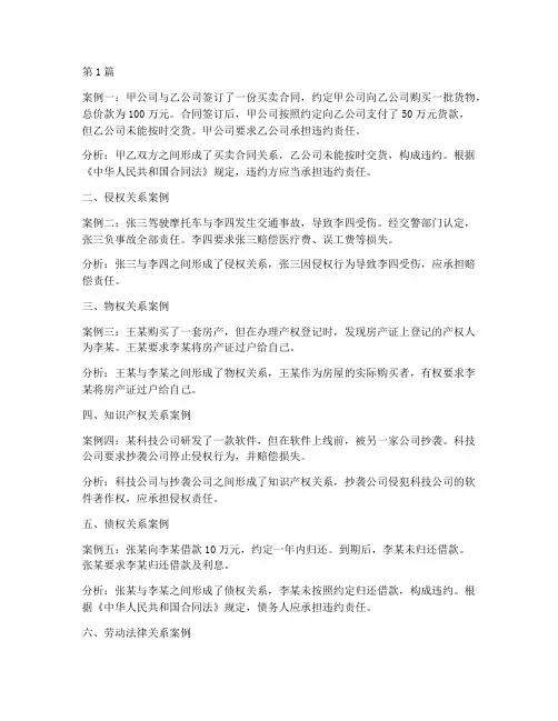 十种民事法律关系案例(3篇)