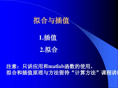 MATLAB 插值与拟合