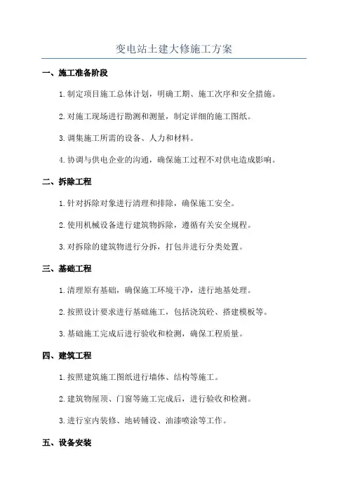 变电站土建大修施工方案