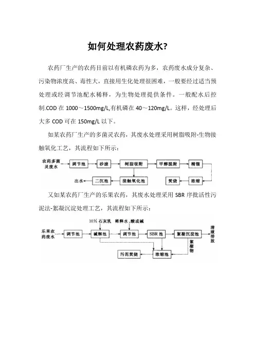 如何处理农药废水