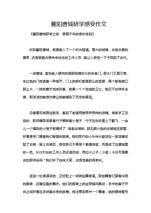 襄阳唐城研学感受作文