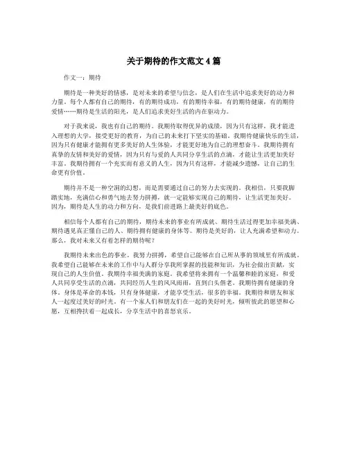 关于期待的作文范文4篇