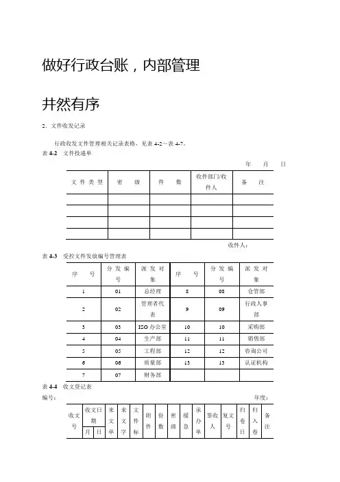 行政管理台账