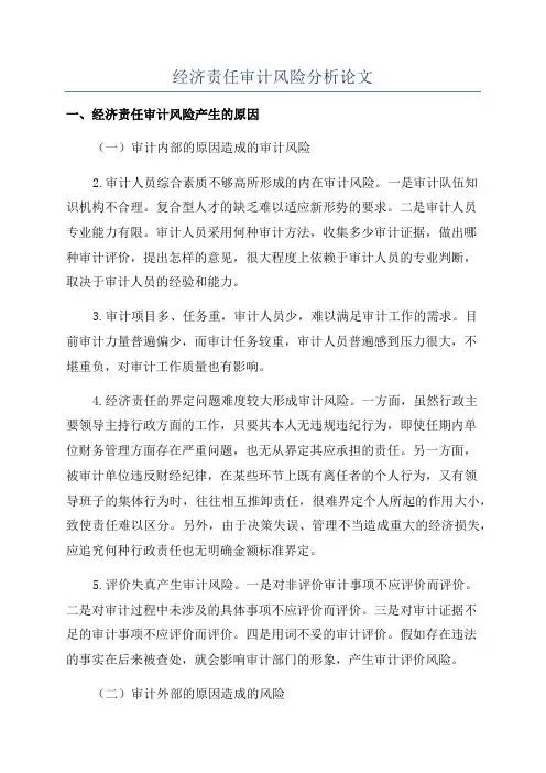 经济责任审计风险分析论文