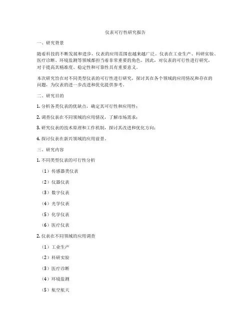 仪表可行性研究报告