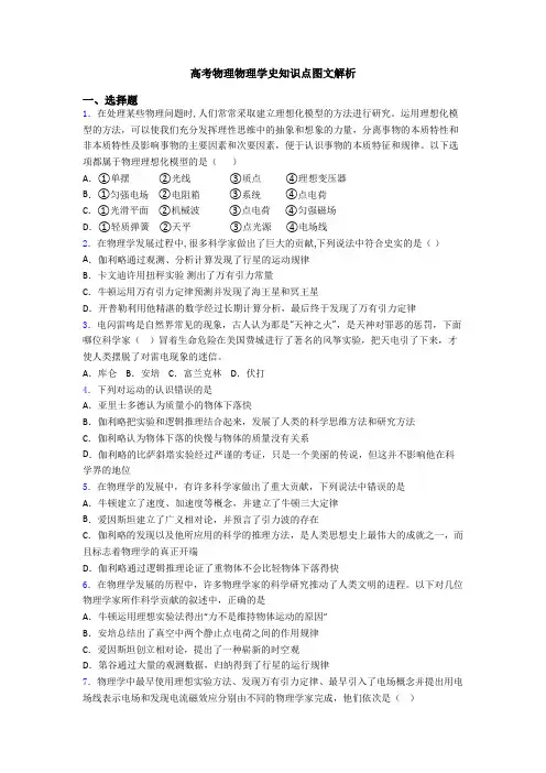 高考物理物理学史知识点图文解析