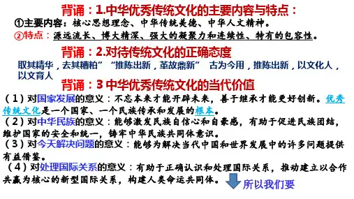 高中政治统编版必修四7.3弘扬中华优秀传统文化与民族精神(共22张ppt)