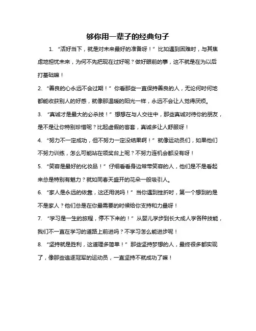 够你用一辈子的经典句子