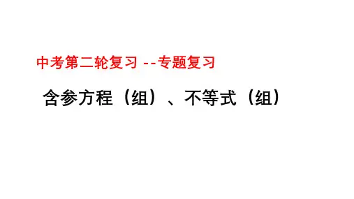2024年九年级中考数学专题复习+课件++含参方程(组)、不等式(组)+