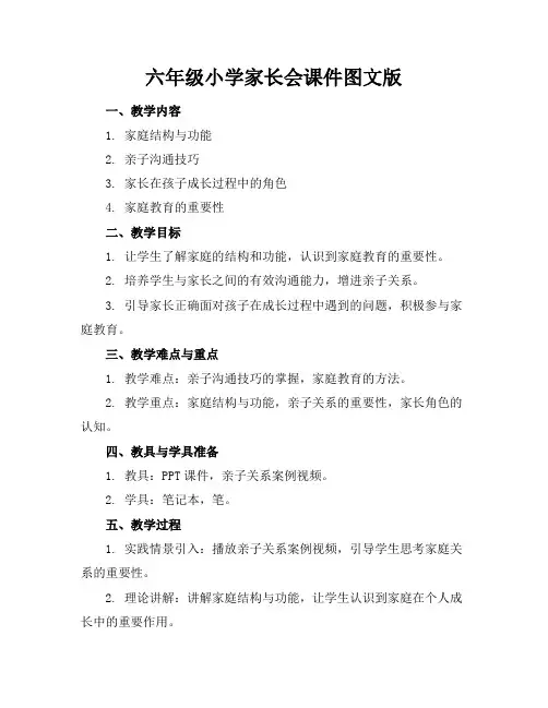 六年级小学家长会课件图文版