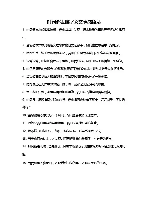 时间都去哪了文案情感语录