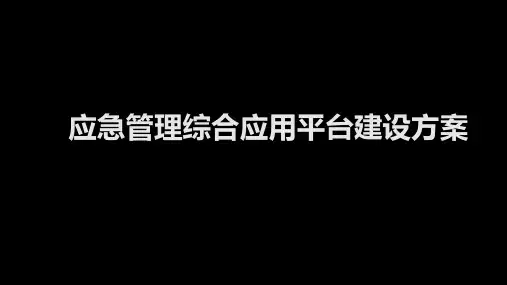 应急管理综合应用平台建设方案