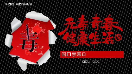 主题班会PPT课件 无毒青春 健康生活