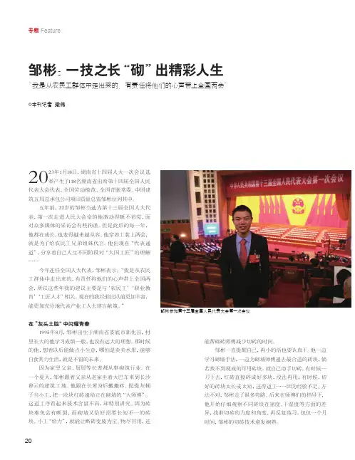 邹彬：一技之长“砌”出精彩人生