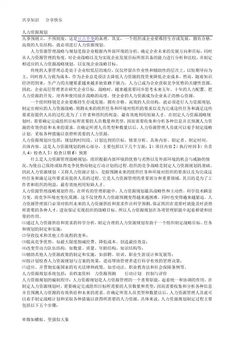 人力资源管理作业及参考答案---