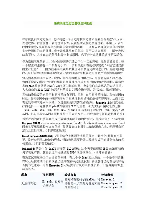 原核表达之宿主菌株选择指南