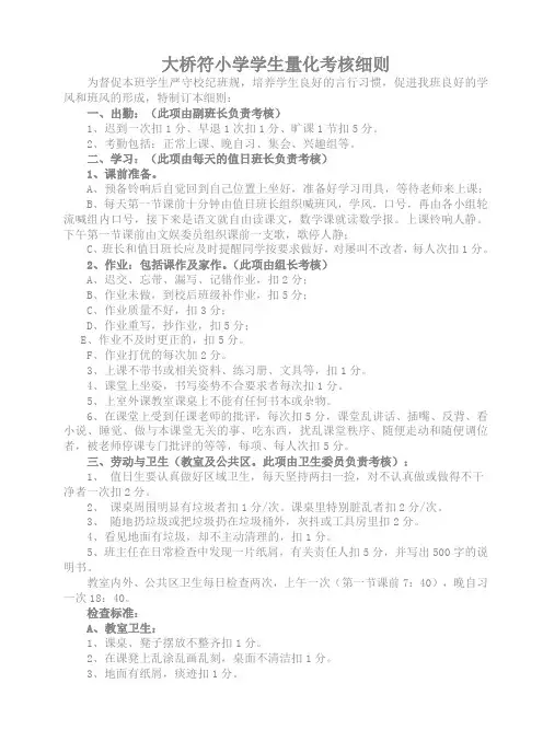 学生量化考核表