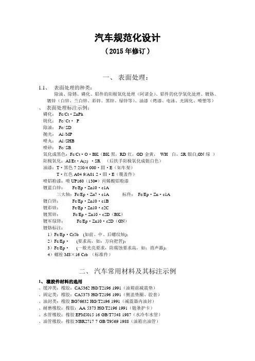 汽车规范化设计(2015)