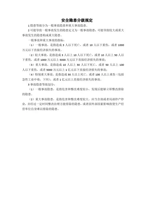 公司安全隐患分级规定(标准范本)