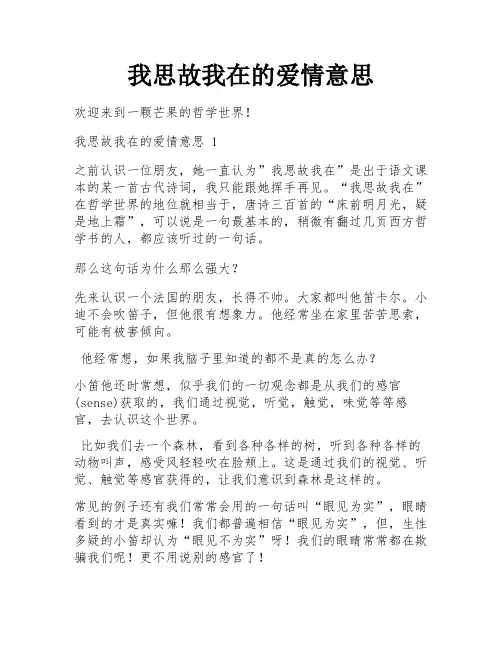 我思故我在的爱情意思