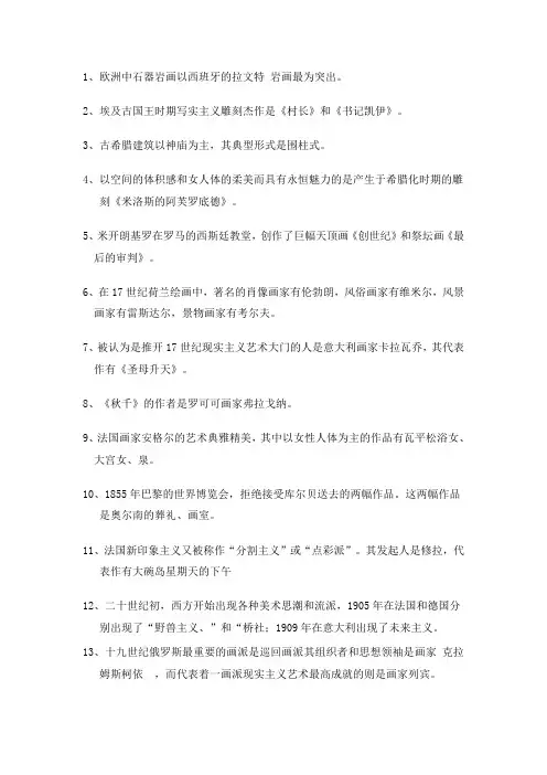 西方美术史复习材料