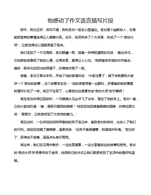 他感动了作文语言描写片段