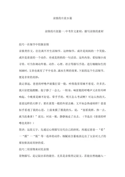 亲情的片段5篇