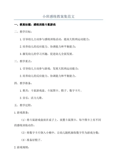 小班感统教案集范文
