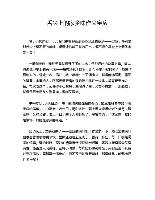 舌尖上的家乡味作文宝应