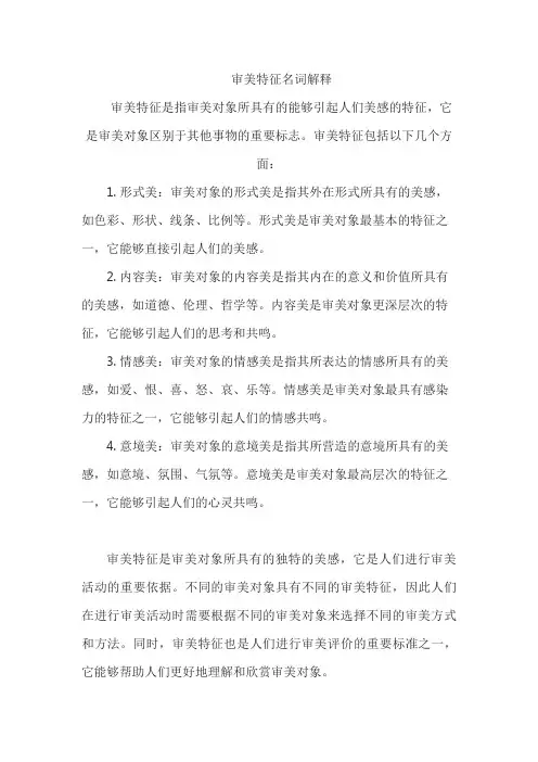 审美特征名词解释