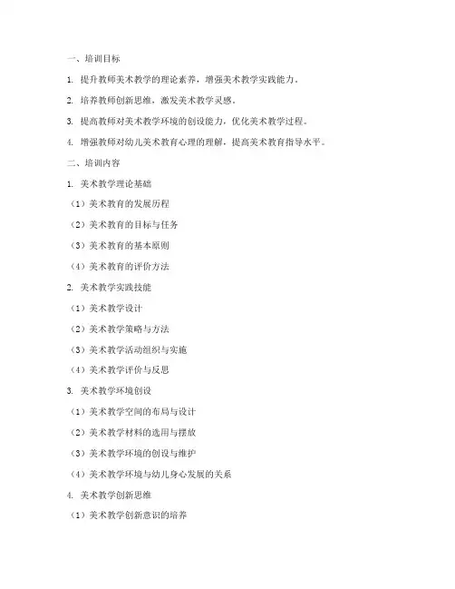 教师美术教学技能培训内容模板