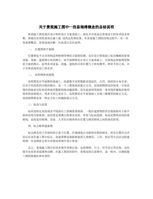 关于景观施工图中一些易混淆概念的总结说明
