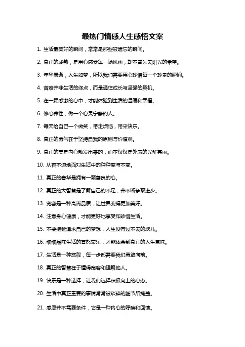 最热门情感人生感悟文案
