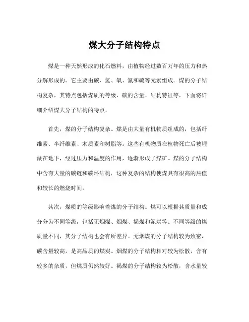 煤大分子结构特点