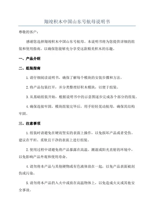 翔竣积木中国山东号航母说明书