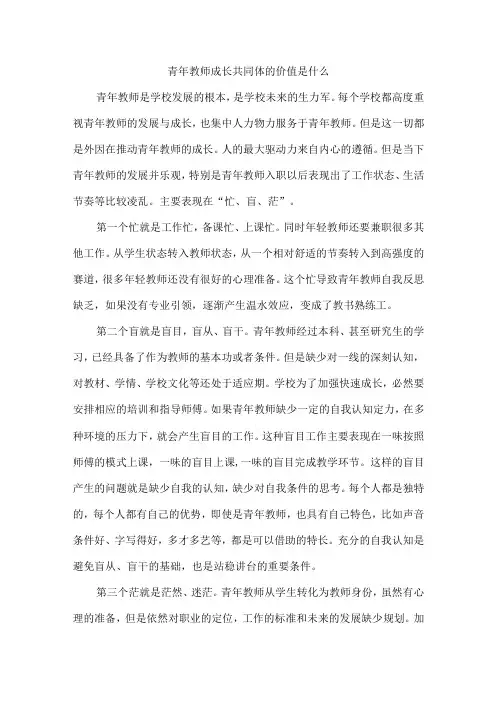 青年教师成长共同体的价值是什么