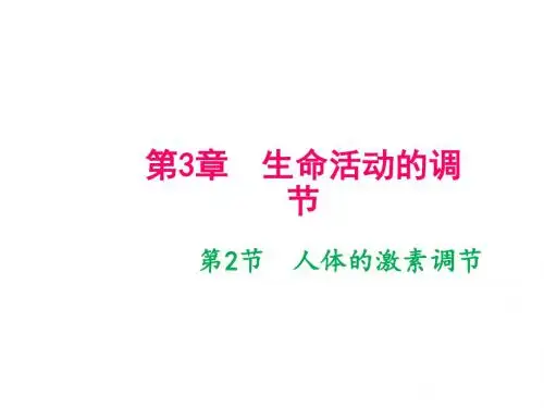 2018年秋八年级科学上册浙教版作业课件：第3章生命活动的调节第2节 人体的激素调节 (共12张PPT)
