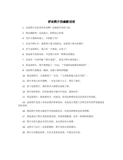 评论照片的幽默话语