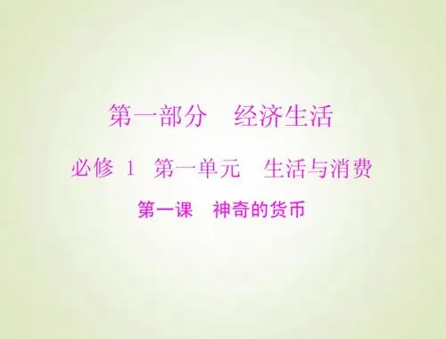2015高考政治总复习精品课件：必修1 1.1 神奇的货币