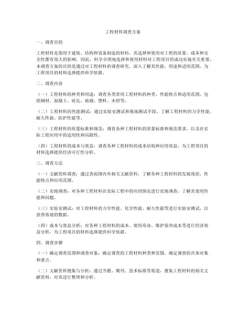 工程材料调查方案