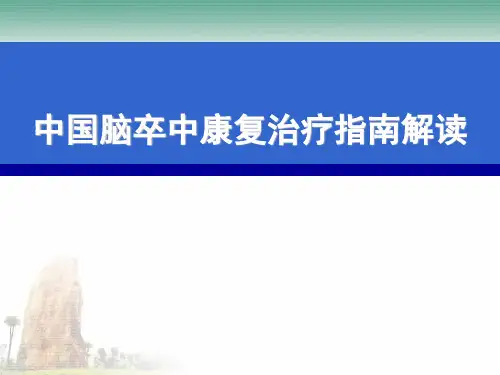 中国脑卒中康复指南解读