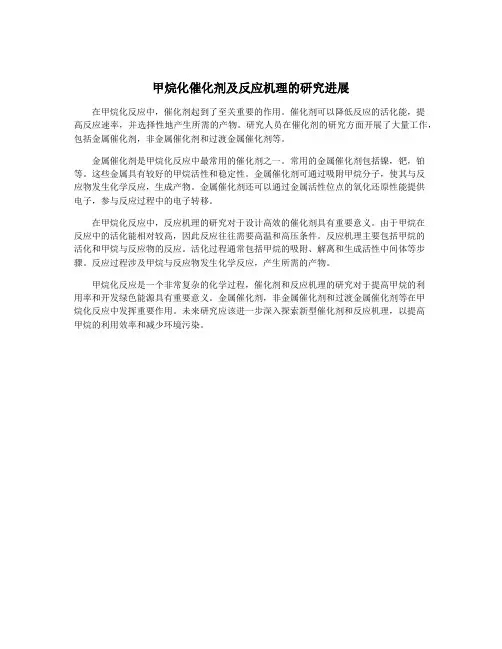 甲烷化催化剂及反应机理的研究进展